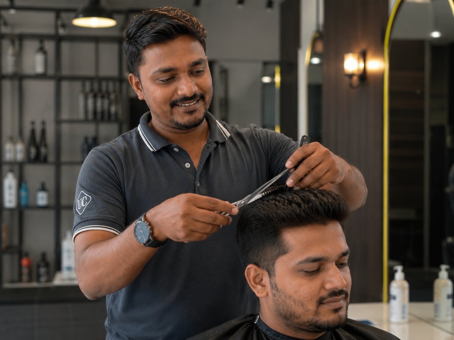 Premium hair styling service at Urban Cuts Family Salon