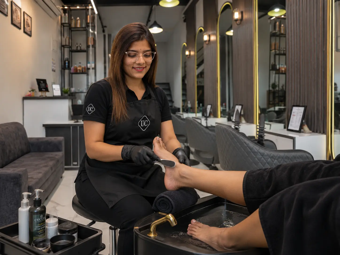 Hands and feet care service at Urban Cuts Family Salon