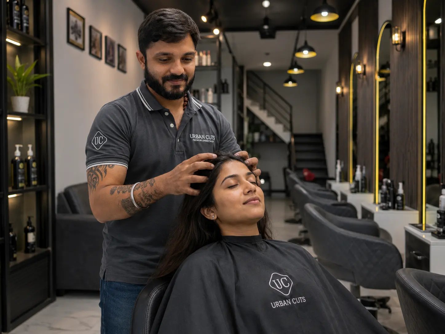 Massage service at Urban Cuts Family Salon