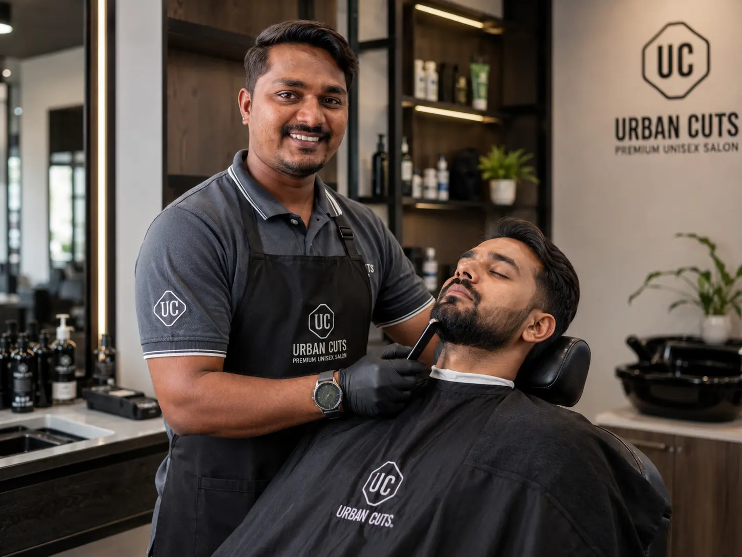Men's grooming service at Urban Cuts Family Salon