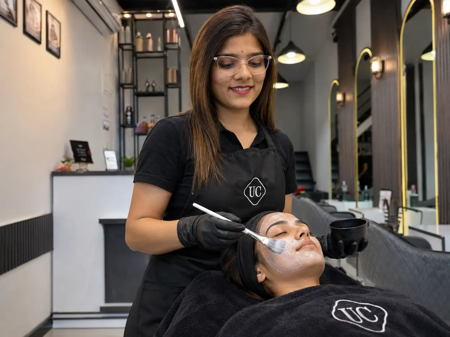Skin care service at Urban Cuts Family Salon